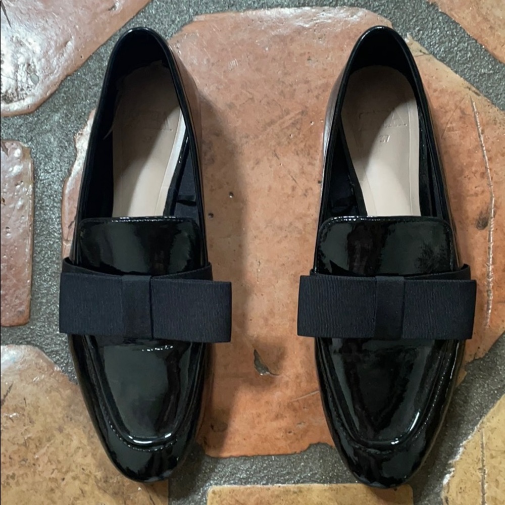 Zara bow loafers